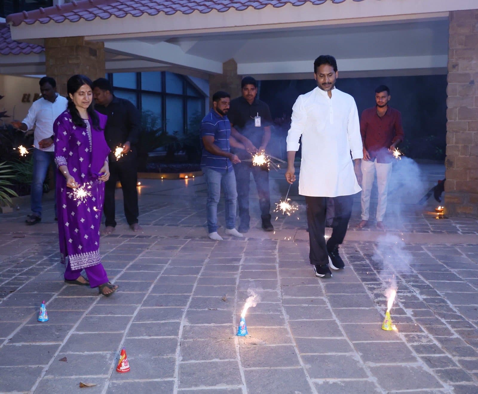 YS Jagan Mohan Reddy Celebrates Diwali Publicly in a First Time