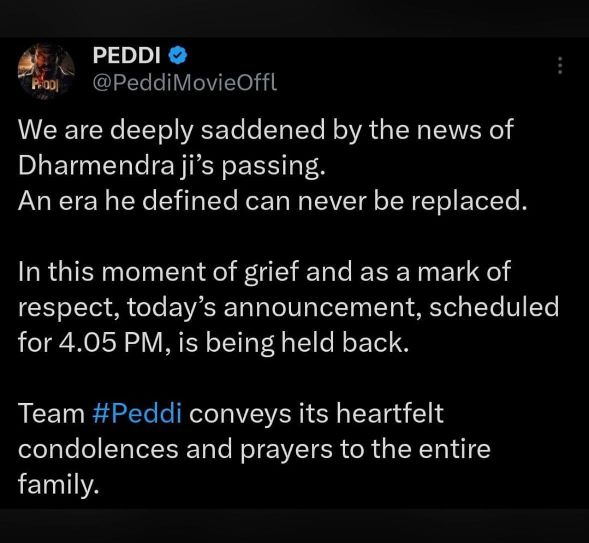 Industry Pays Tribute To Dharmendra Ji