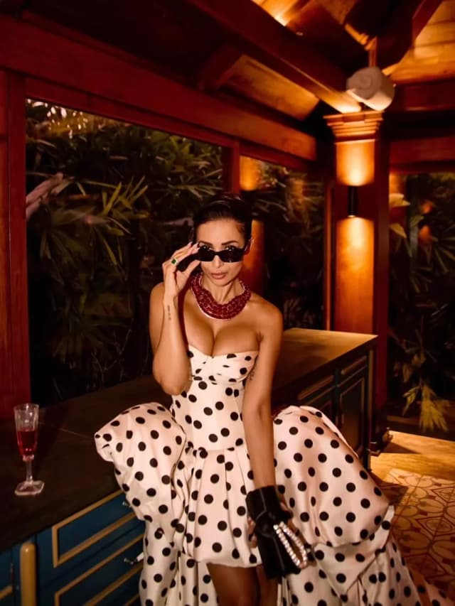 Malaika Arora Dazzles in Polka Dot Couture by Gauri & Nainika
