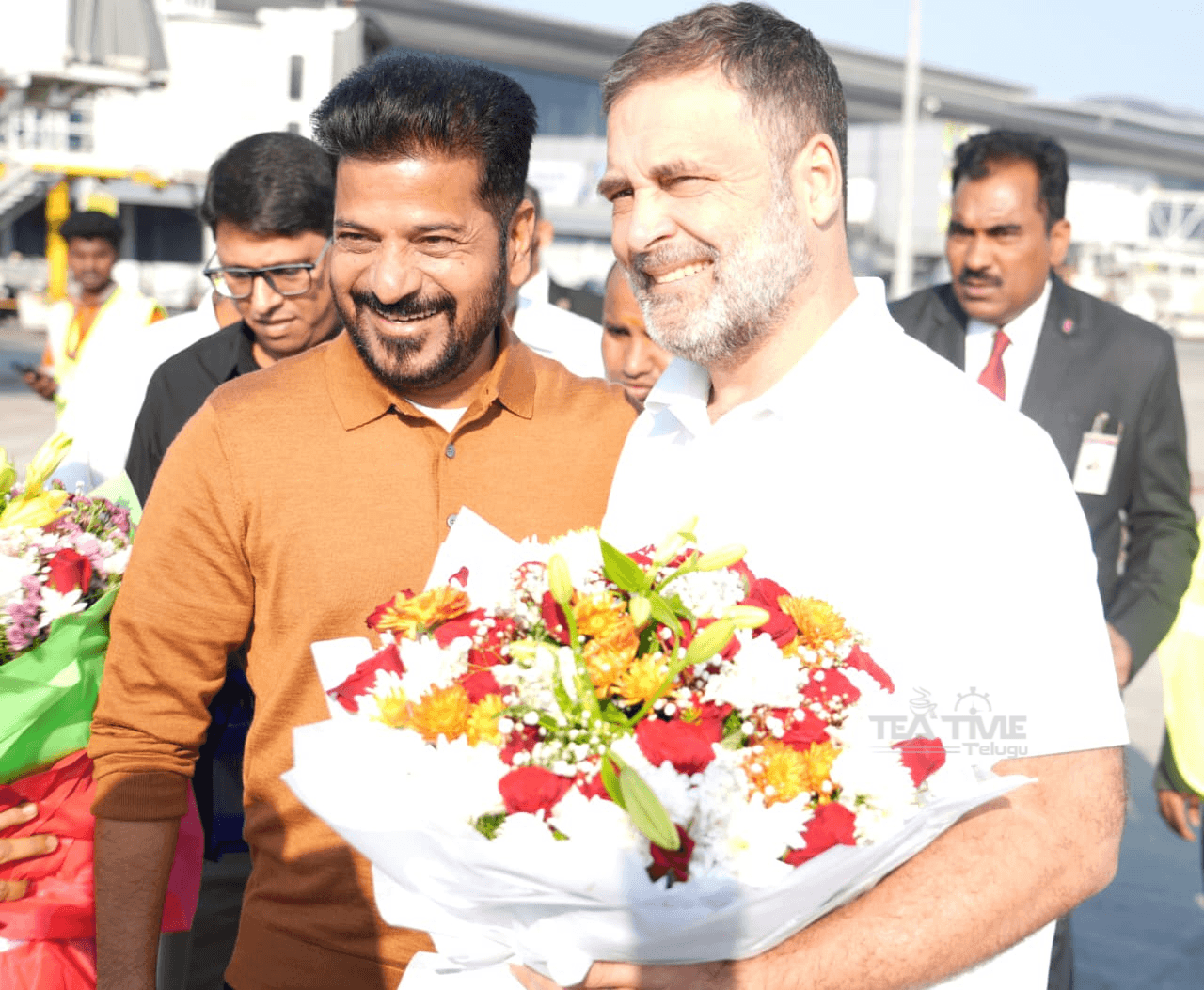 Lok Sabha Opposition Leader Rahul Gandhi arrives in Hyderabad