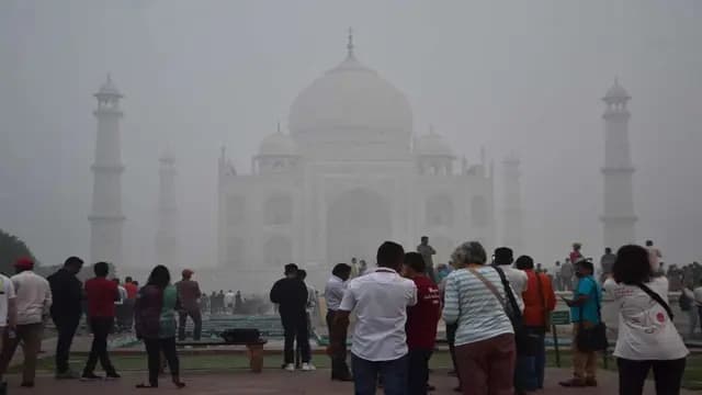 Taj Mahal Hidden by Fog