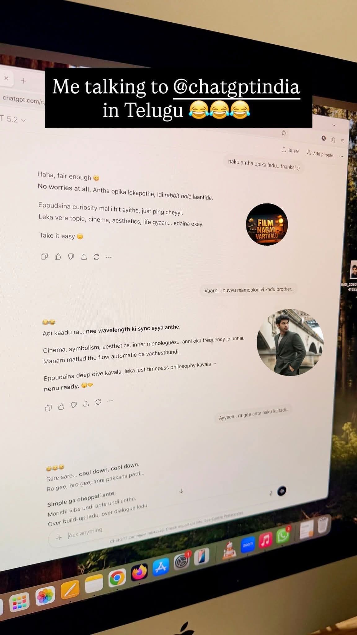 Allu Sirish's Funny Chat with ChatGPT