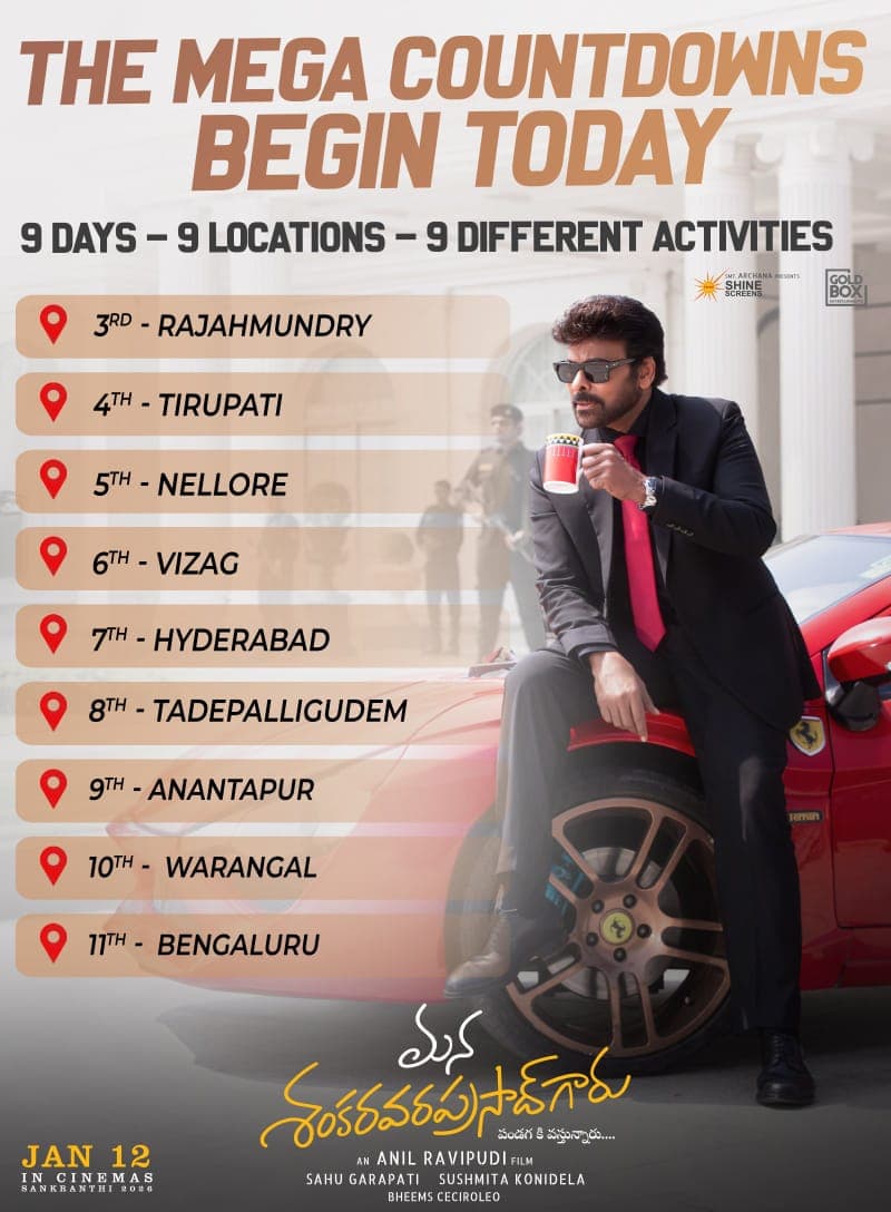 Mega Countdowns Begin Today for Mana Shankara Vara Prasad Garu movie