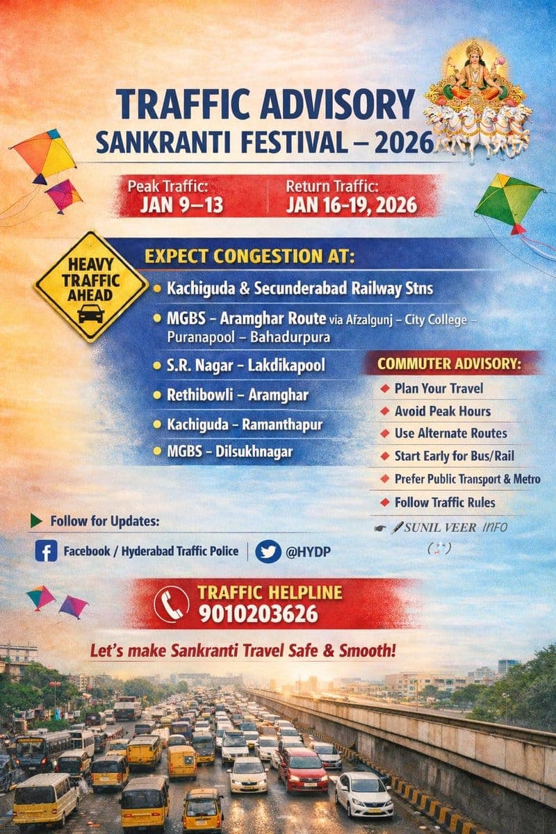Sankranthi Rush...Hyderabad Traffic Police Warning
