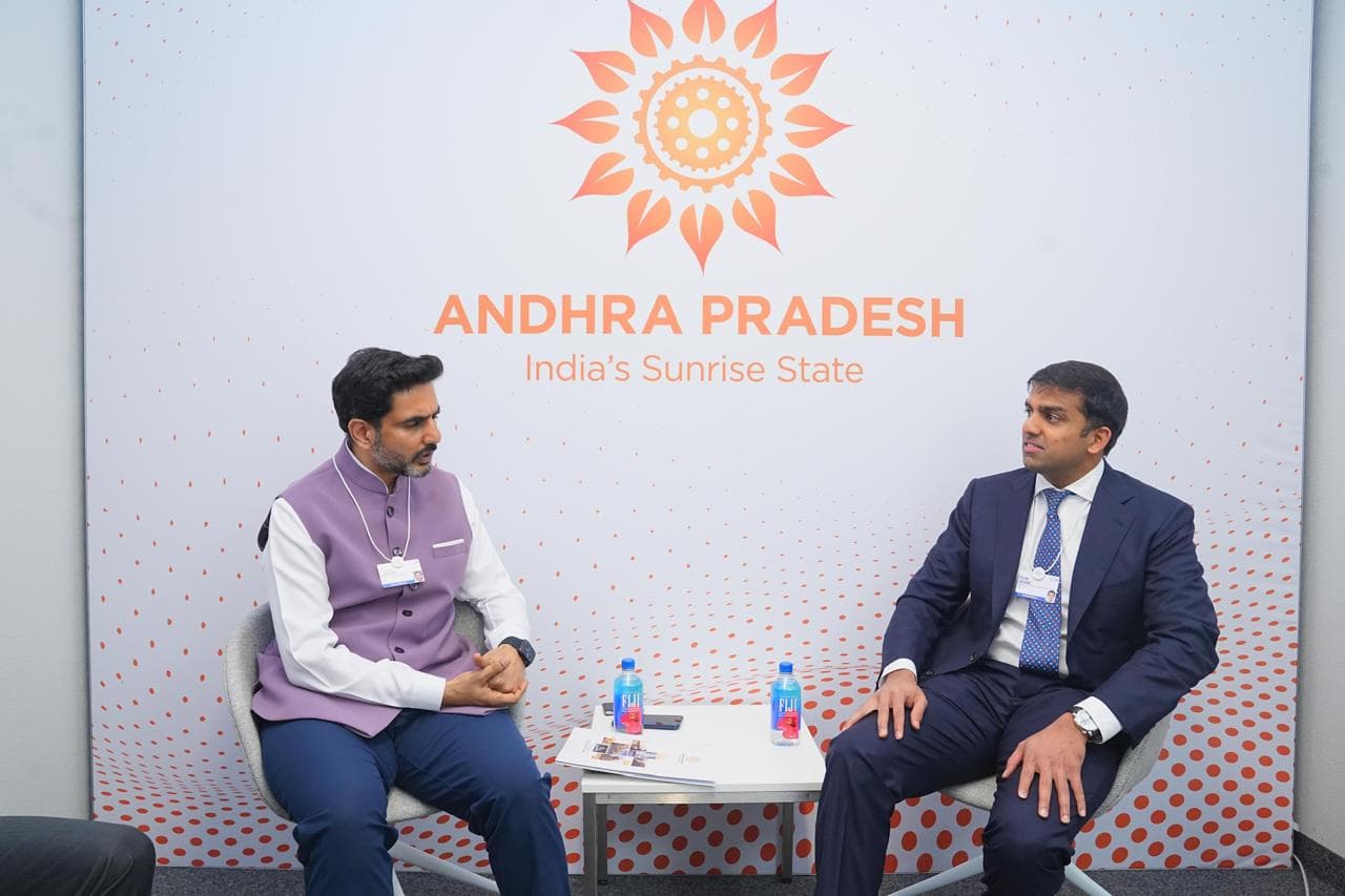 Minister Lokesh meets JSW MD Parth Jindal in Davos