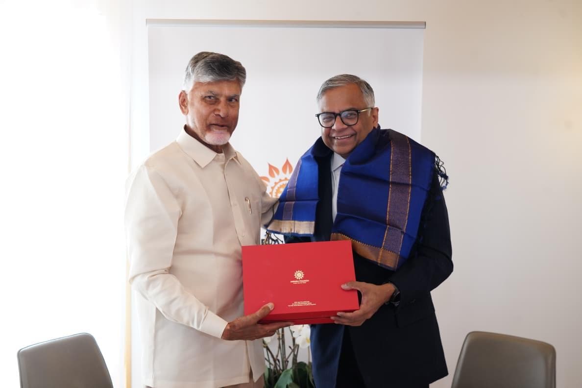 Tata Sons Chairman N. Chandrasekaran Pays Courtesy Visit to Chief Minister Chandrababu Naidu