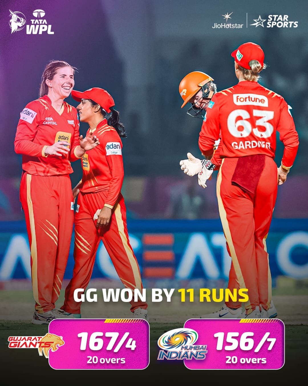 WPL: Gujarat Giants Triumph Over Mumbai Indians