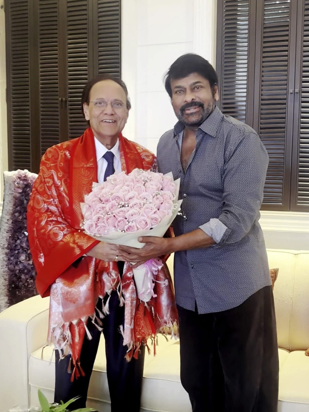 Chiranjeevi Felicitates Dr. Nori for Social Service!