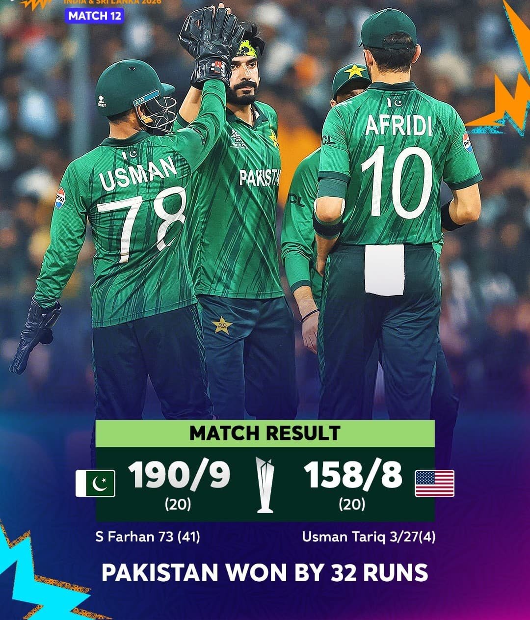 T20 World Cup: Pakistan Registers Victory Over USA