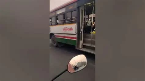 RTC Bus Plunges Into Stream !