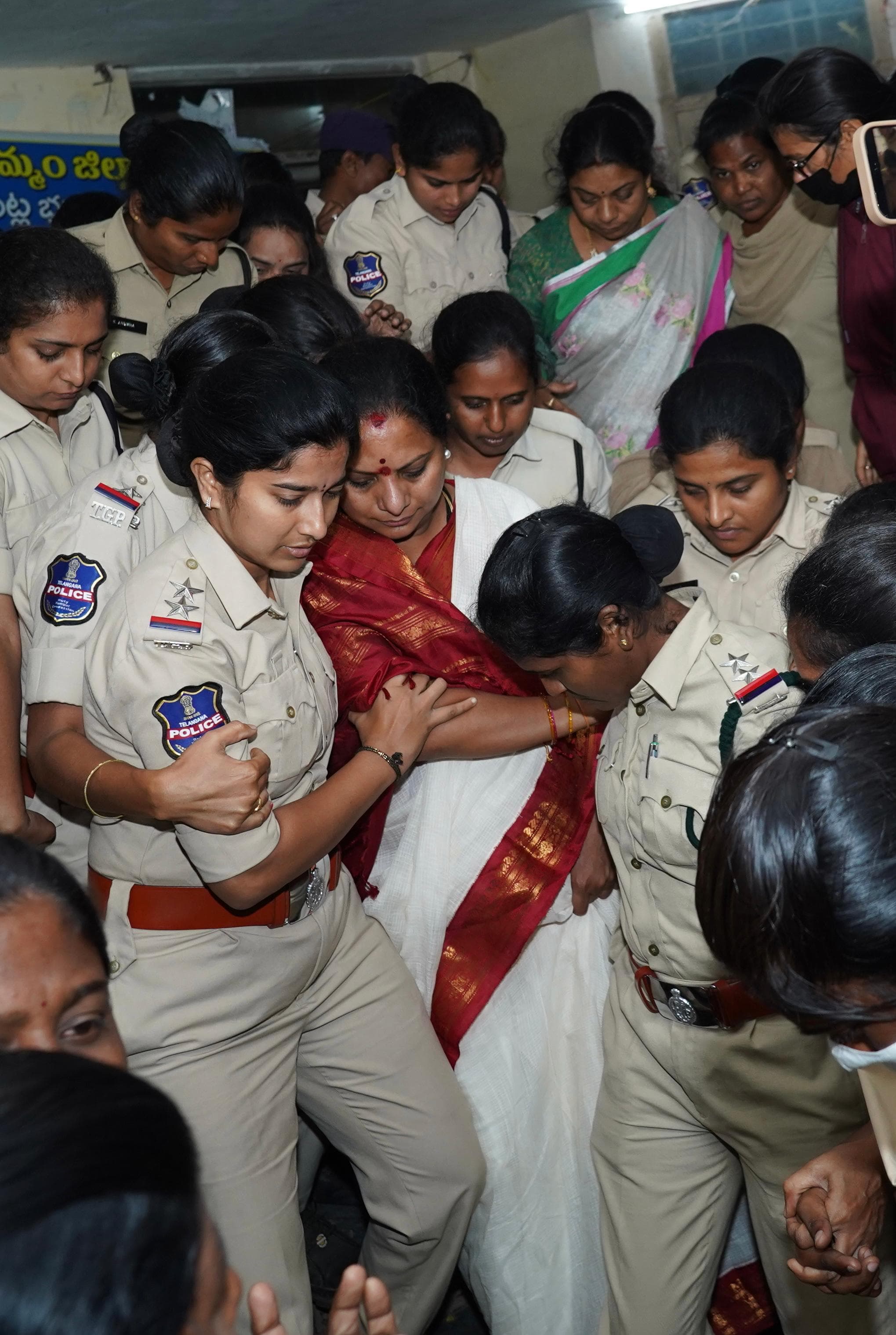 Kavitha Arrested in Khammam, Protest to Continue in Hyderabad