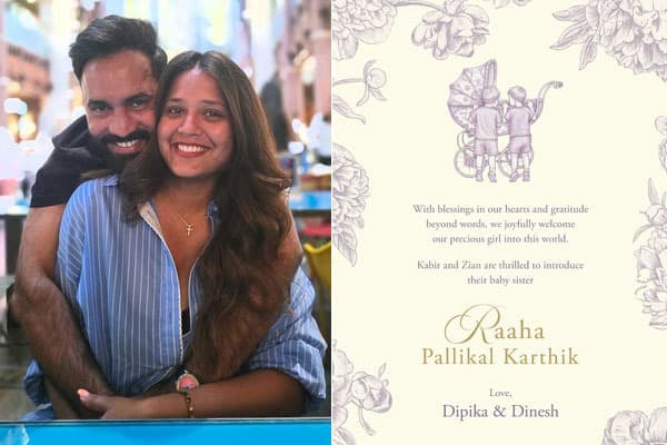 Dinesh Karthik and Dipika Pallikal Welcome Baby Girl