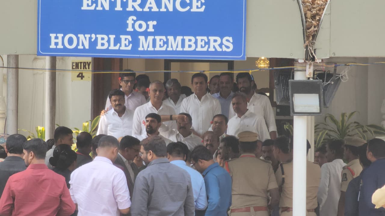 BRS MLAs Protest Against the Budget