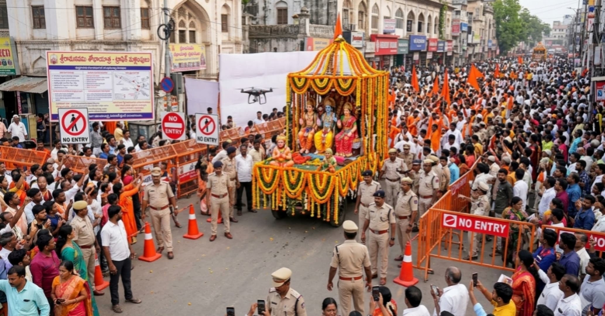 Tight Security Arrangements in Hyderabad for Sri Rama Navami Procession!