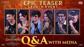 Q&A With Media at Swayambhu EPIC Teaser Massive Launch Event | Nikhil Siddhartha | Shreyas Media