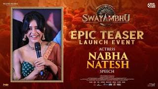 Actress Nabha Natesh Speech at Swayambhu EPIC Teaser Massive Launch Event | Nikhil Siddhartha