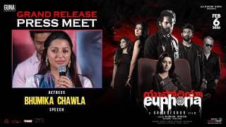 Actress Bhumika Chawla Speech at Euphoria Grand Release Press Meet | Gunasekhar | Shreyas Media