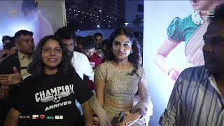 Actress Anaswara Rajan Entry at Champion Night in Vizag