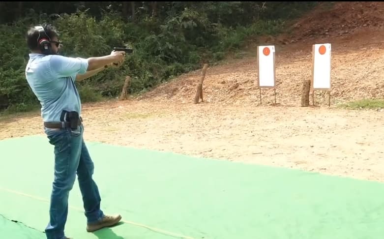 Deputy CM Pawan Kalyan shows off his shooting skills!