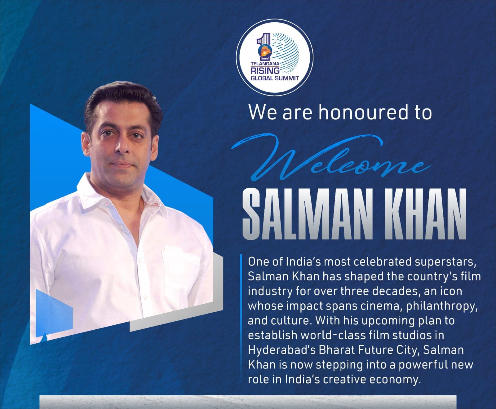 Salman Khan invited to Telangana Global Summit