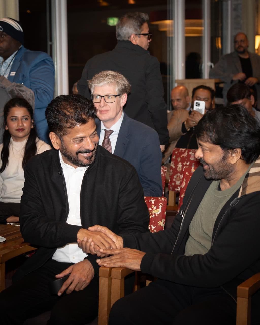 Megastar Chiranjeevi Meets CM Revanth at WEF in Davos