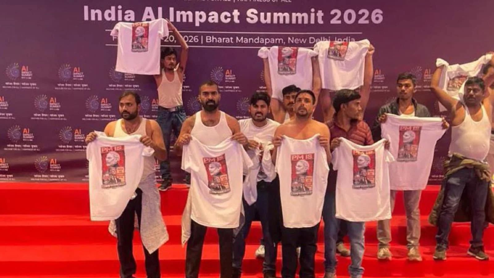 Delhi Youth Congress leaders stormed in while the AI Summit was underway