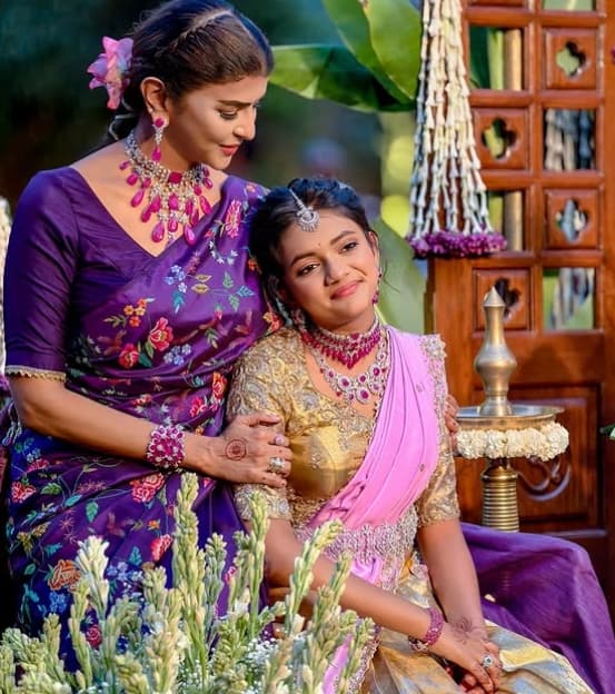 Manchu Lakshmi’s Daughter Vidya Nirvana’s Half-Saree Ceremony!