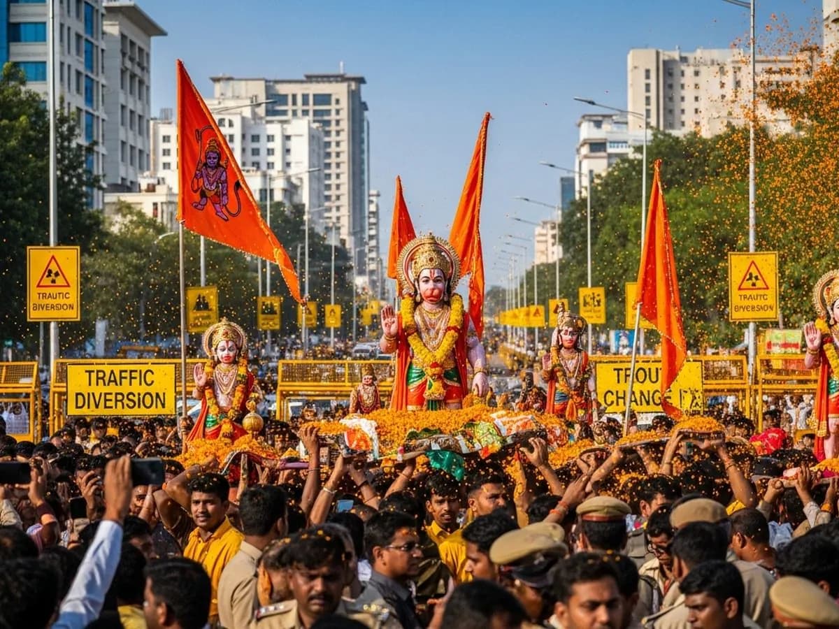 On the occasion of Hanuman Jayanti, traffic restrictions will be in place in Hyderabad tomorrow