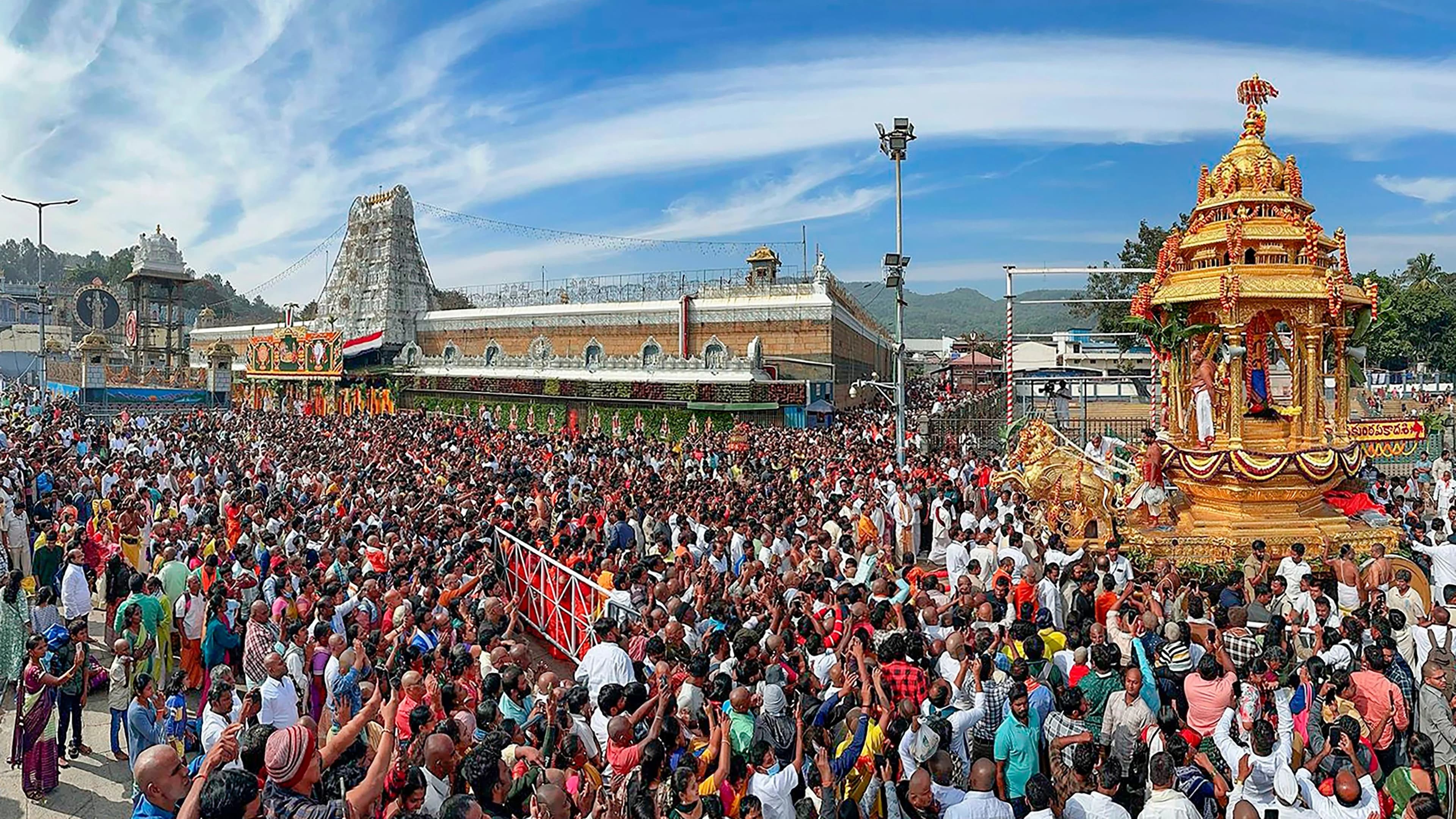 Record rush of devotees in Tirumala