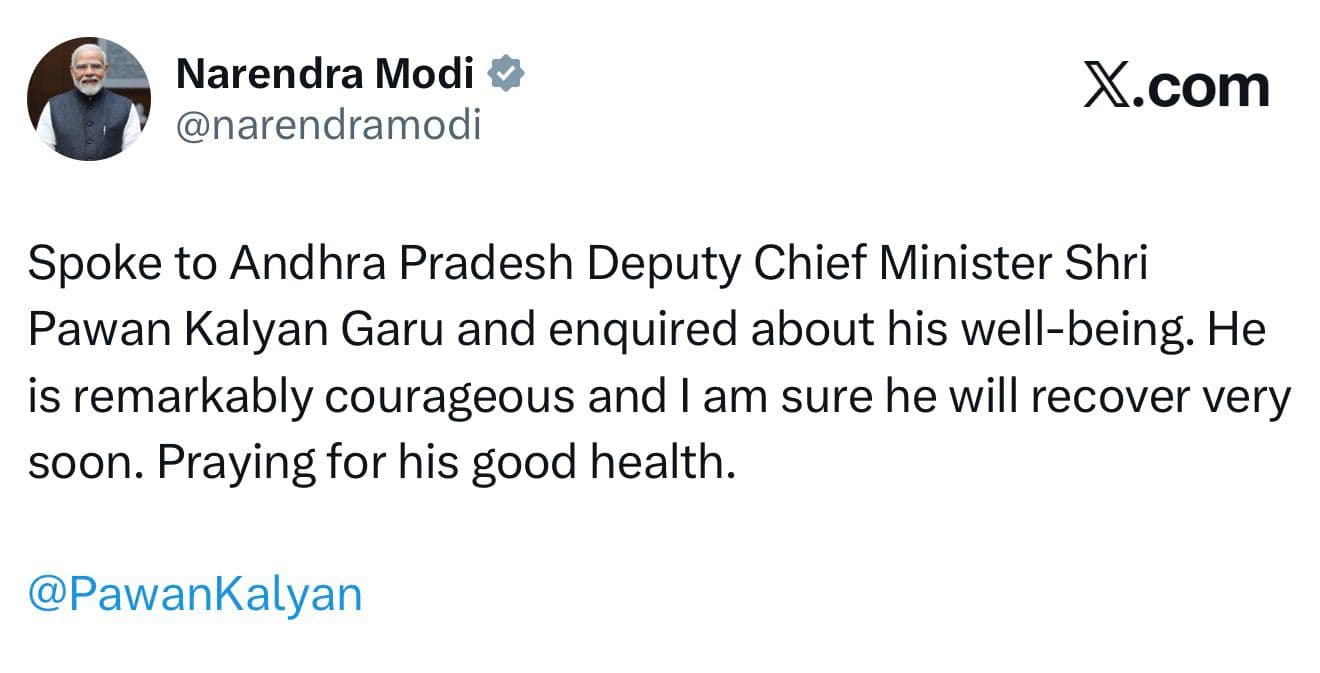 PM Modi Checks on Pawan Kalyan’s Health